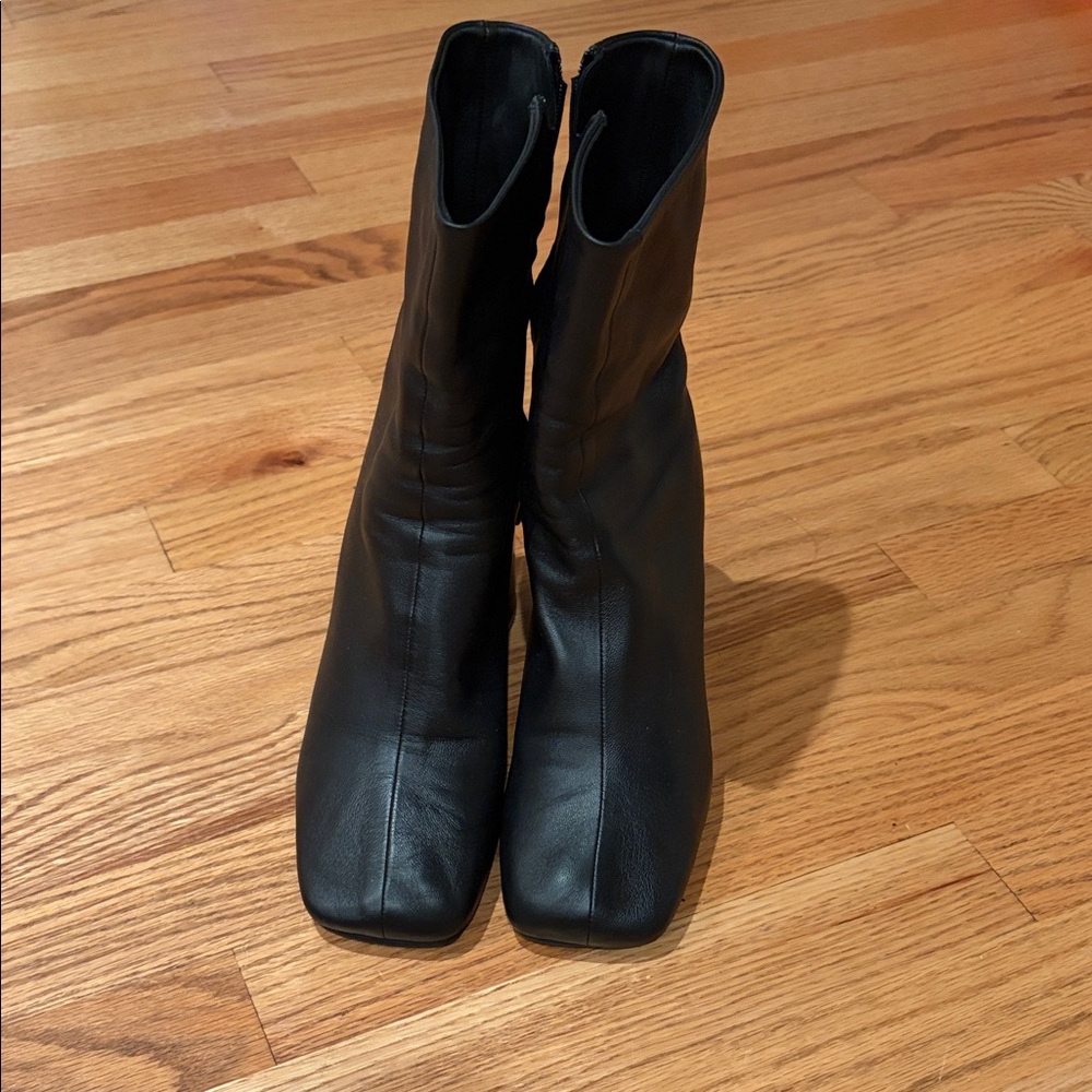 Acne Black Leather Ankle Booties